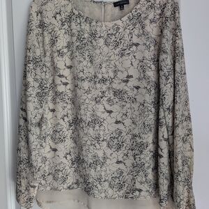 The Limited Cream and Black Patterned Blouse